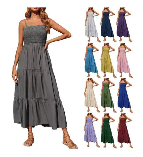Mandotos chic chiffon layered swing dress with flowing fabric and elegant design, perfect for stylish casual or semi-formal wear.