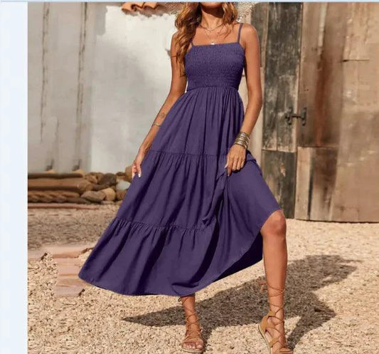 Mandotos chic chiffon layered swing dress featuring flowing fabric and elegant design, perfect for stylish occasions.