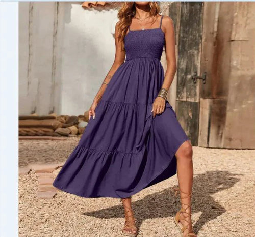 Mandotos chic chiffon layered swing dress with flowing fabric and stylish design, perfect for casual or semi-formal occasions.