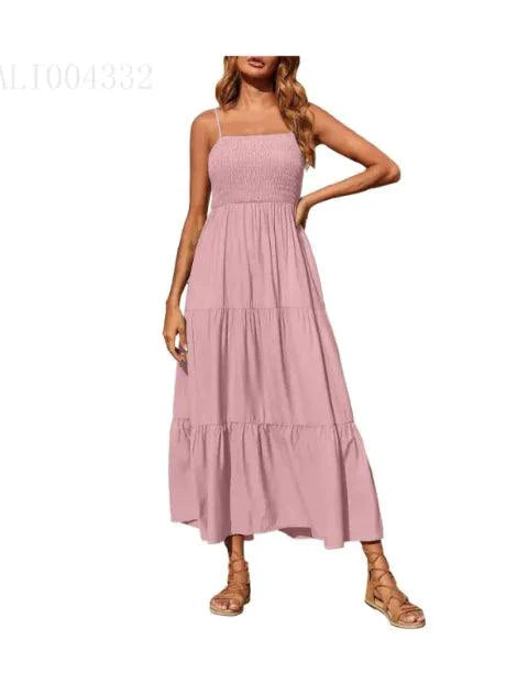 Mandotos chic chiffon layered swing dress shown in a flowing, elegant design with multiple sheer fabric layers.