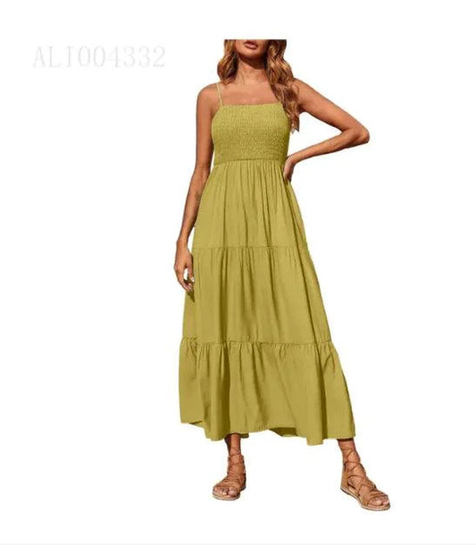 Mandotos chic chiffon layered swing dress with flowing fabric and elegant design, perfect for stylish casual or semi-formal wear.