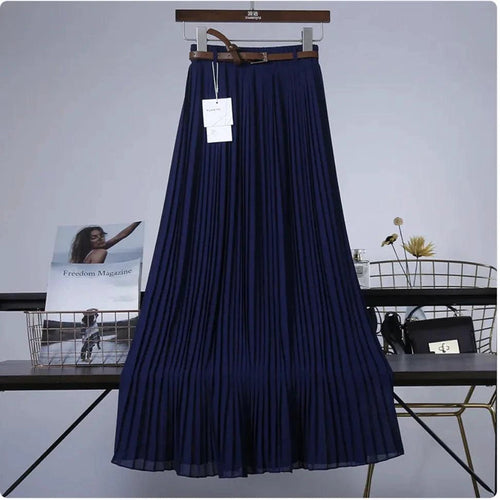 Mandotos Chic & Grace pleated chiffon skirt with flowing fabric and elegant design, perfect for stylish, effortless looks.