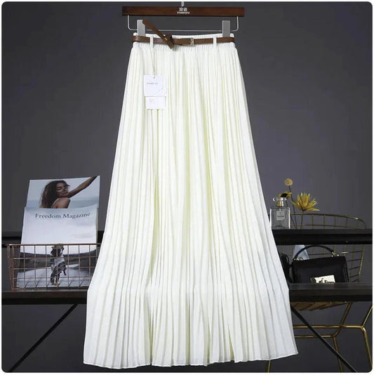Mandotos Chic & Grace pleated chiffon skirt with flowing fabric and elegant design, perfect for effortless stylish looks.