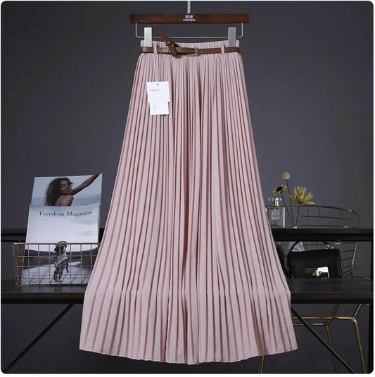 Mandotos Chic & Grace pleated chiffon skirt with flowing fabric and elegant design, perfect for effortless style.