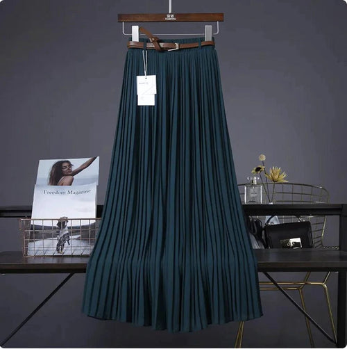 Mandotos Chic & Grace pleated chiffon skirt with flowing fabric and elegant design, perfect for effortless style.
