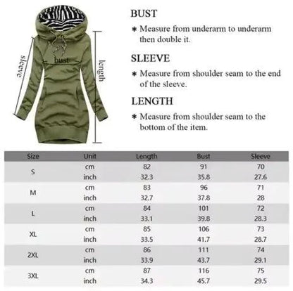Mandotos chic hooded sweatshirt dress featuring a relaxed fit and cozy hood, perfect for casual wear and stylish comfort.