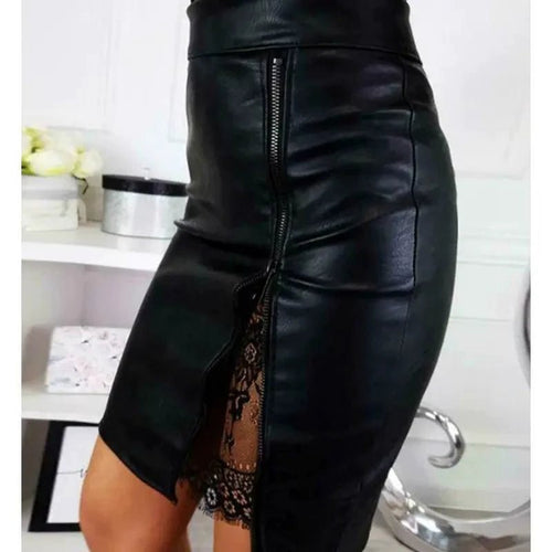 Mandotos chic lace mini skirt with intricate lace details, fitted waist, and stylish design perfect for fashionable outfits.