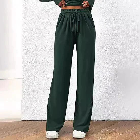 Mandotos chic long-sleeve trousers set featuring a stylish top and matching pants, perfect for casual or semi-formal wear.