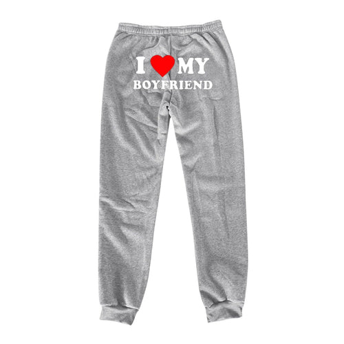 Mandotos Chic Love Print Trousers with stylish heart pattern, high-waisted design, and comfortable fit for casual wear.
