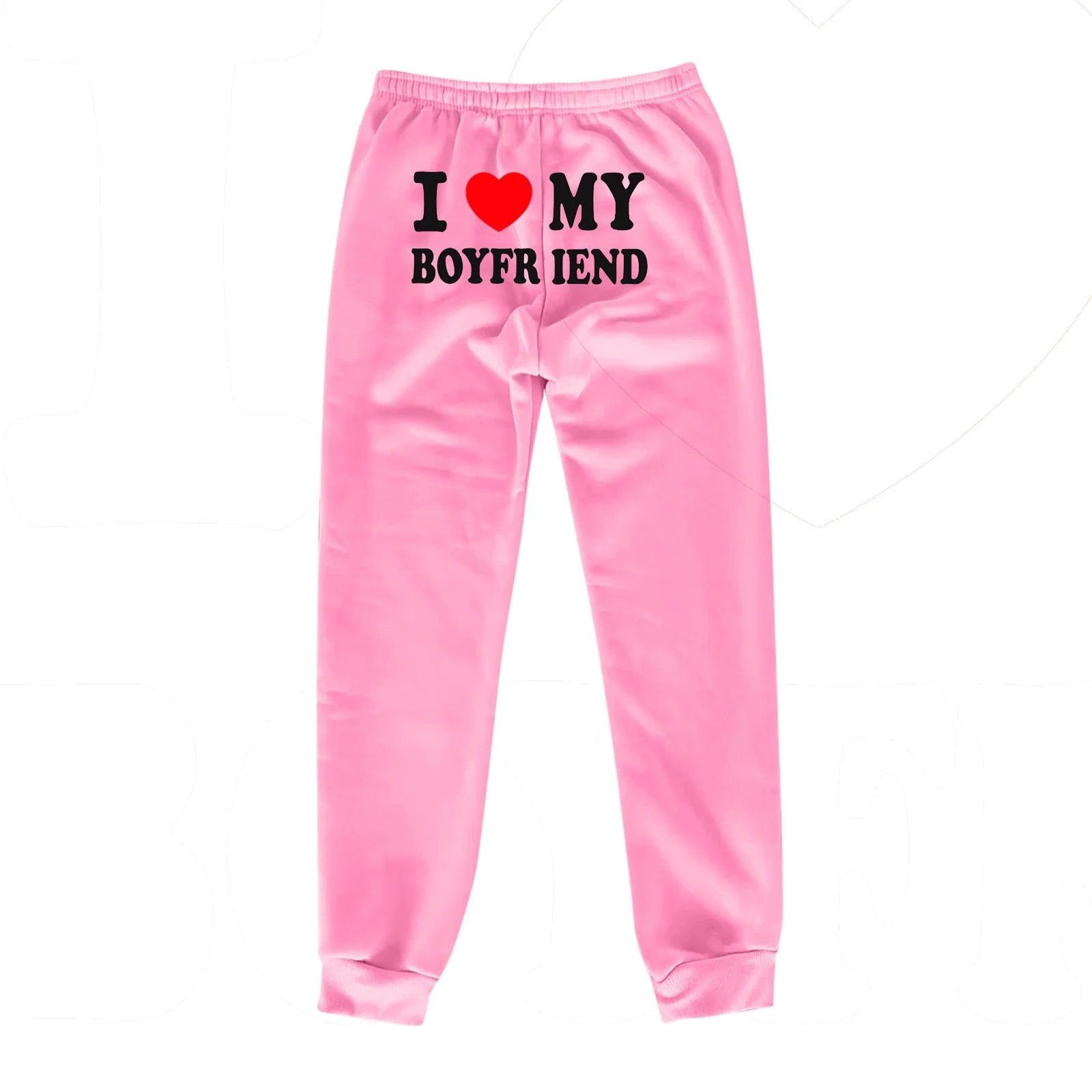Mandotos Chic Love Print Trousers featuring a stylish heart pattern and relaxed fit, perfect for casual and trendy outfits.