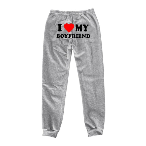 Mandotos chic love print trousers featuring stylish design and comfortable fit, perfect for casual or trendy outfits.