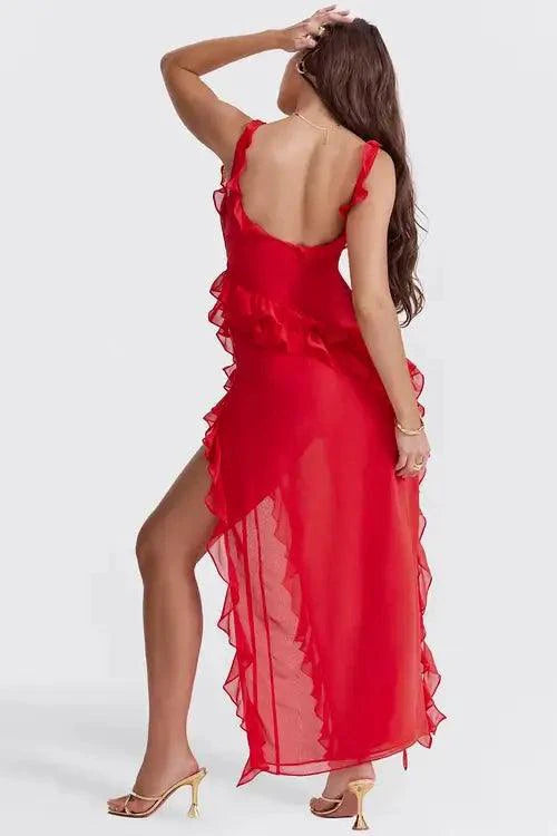 Mandotos Chic Maxi Dress in elegant style, flowing fabric, and flattering silhouette perfect for formal occasions.