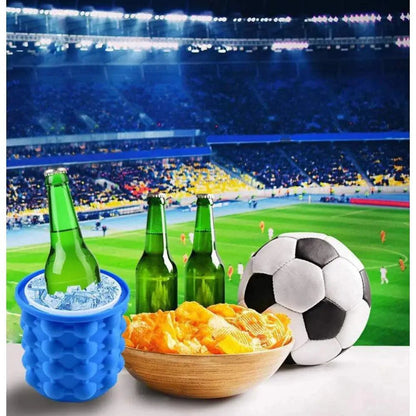 Mandotos chic oversized wine cooler with sleek design, perfect for keeping wine chilled in stylish home bar or party setting.