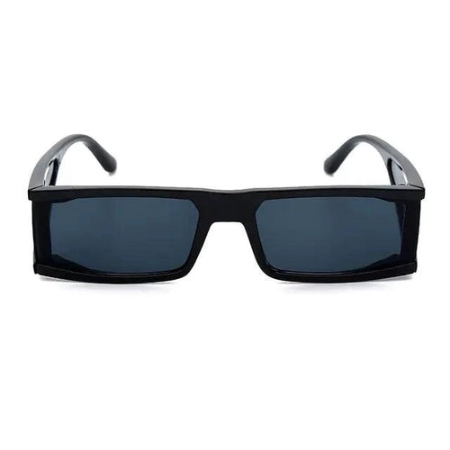 Mandotos chic retro rectangle sunglasses with black frames and tinted lenses, stylish accessory for a trendy look.