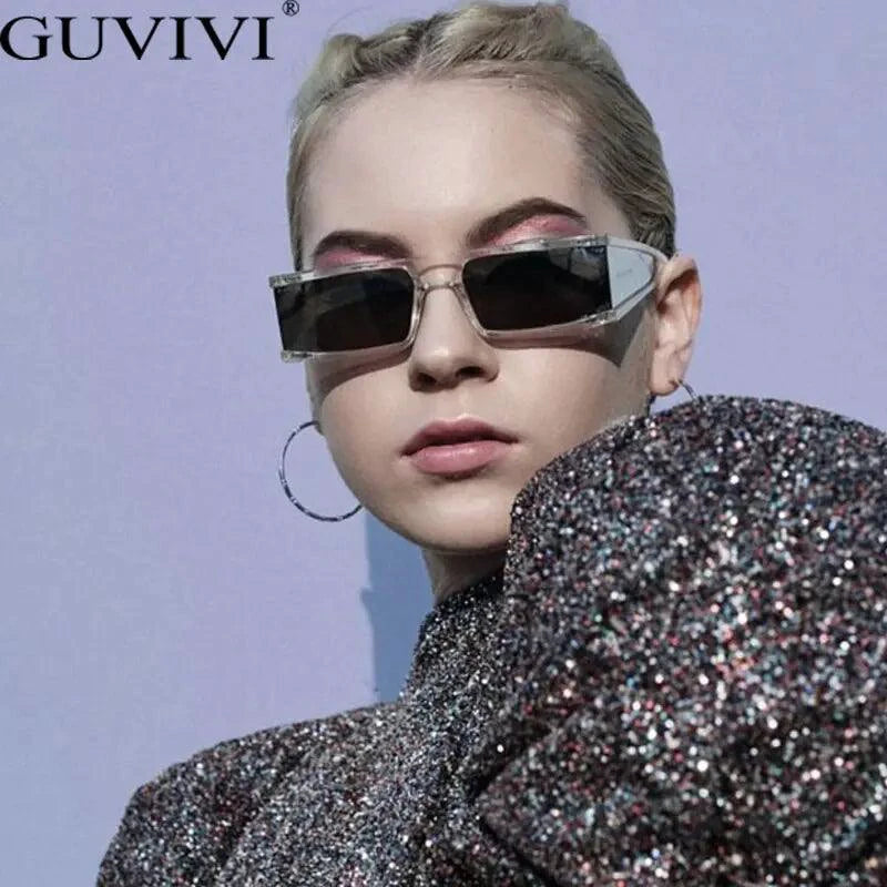 Mandotos Chic Retro Rectangle Shades featuring black frames and dark lenses, stylish sunglasses for a vintage-inspired look.