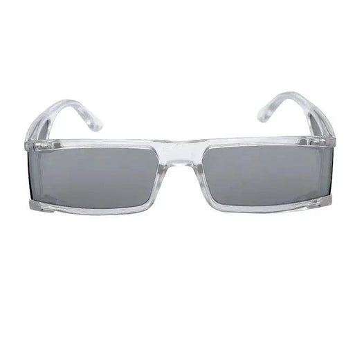 Mandotos chic retro rectangle sunglasses with black frames and tinted lenses, stylish and trendy eyewear for a vintage look.