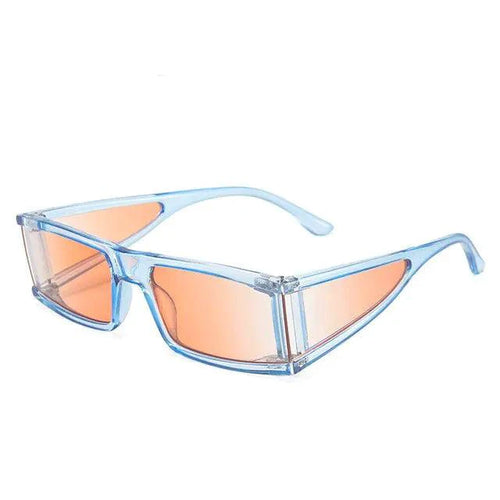 Mandotos chic retro rectangle sunglasses with black frames and dark lenses, stylish eyewear for a vintage-inspired look.