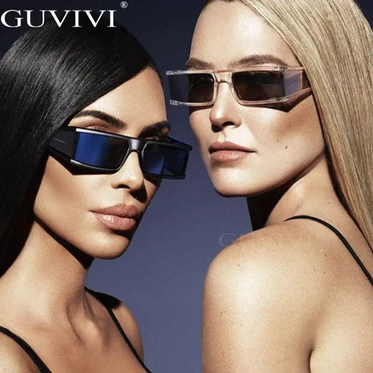 Mandotos Chic Retro Rectangle Shades featuring black frames and tinted lenses, stylish eyewear for a vintage-inspired look.