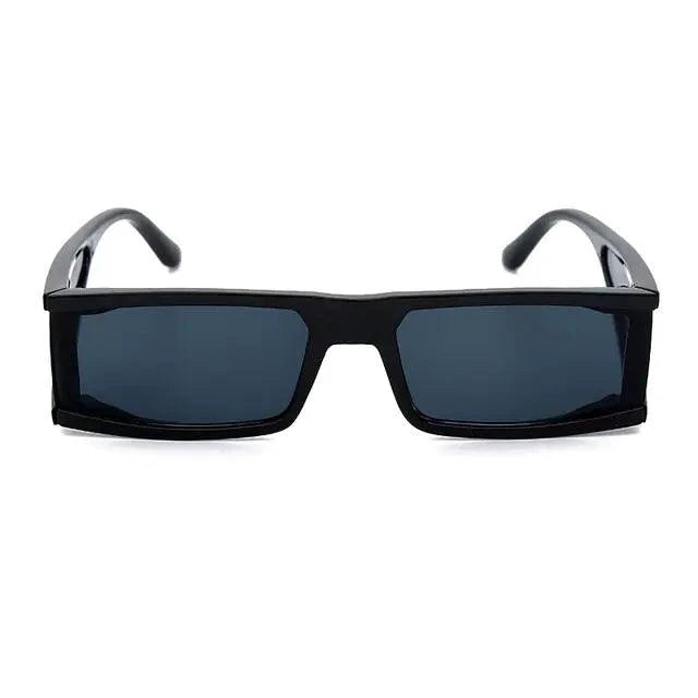 Mandotos chic retro rectangle sunglasses with black frames and tinted lenses, stylish accessory for a trendy look.