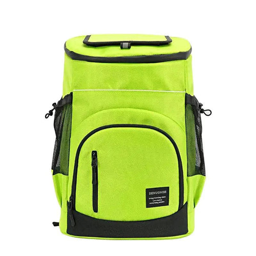 Mandotos ChillPack 33L travel cooler with insulated exterior and carrying handle, designed for portable cooling on the go.