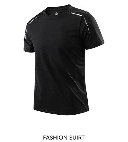 Mandotos men's quick dry running T-shirt in size M, breathable outdoor sports tee suitable for hiking, fishing, and summer activities.