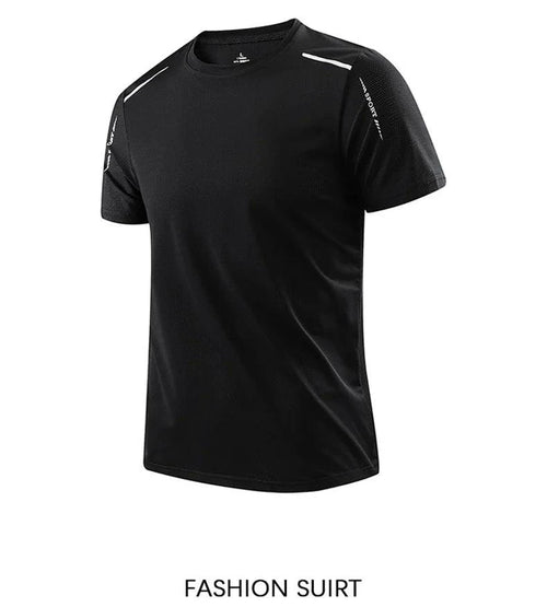 Mandotos men's quick dry running T-shirt in size M, breathable outdoor sports tee suitable for hiking, fishing, and summer activities.
