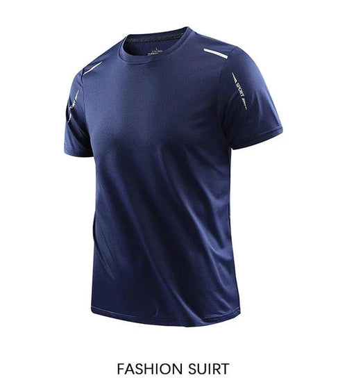 Mandotos men's quick dry running T-shirt in size M, breathable outdoor sports tee suitable for hiking, fishing, and summer activity.