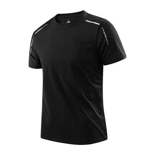 Mandotos men's quick dry running T-shirt in size M, breathable outdoor sports tee ideal for hiking, fishing, and summer activities.
