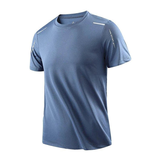Mandotos men's quick dry running T-shirt in size M, breathable outdoor sports tee suitable for hiking, fishing, and summer activities.