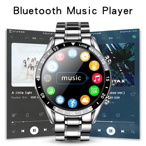 Mandotos Circle Elite Smart Watch with round face and sleek design, displaying digital time and fitness tracking features.