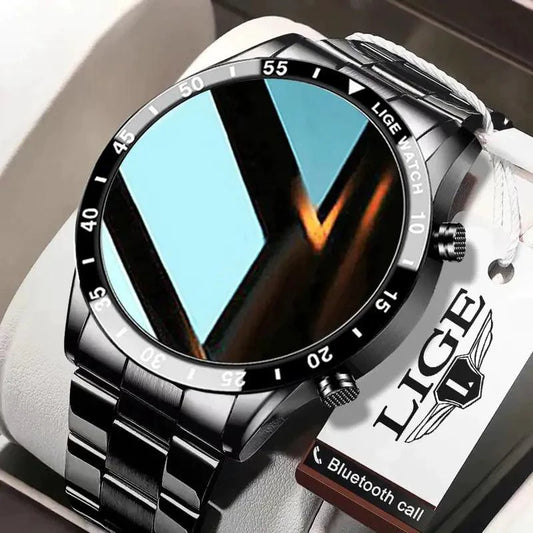 Mandotos Circle Elite Smart Watch with round display, black band, and fitness tracking features.