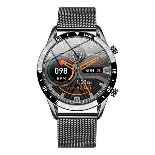Mandotos Circle Elite Smart Watch with round display and fitness tracking features on a black band.