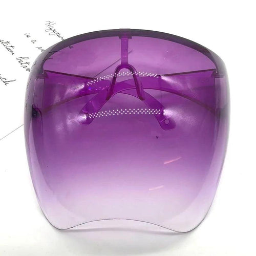 Mandotos ClearShield anti-spray eyewear with transparent lenses and adjustable arms, designed for clear vision and eye protection.