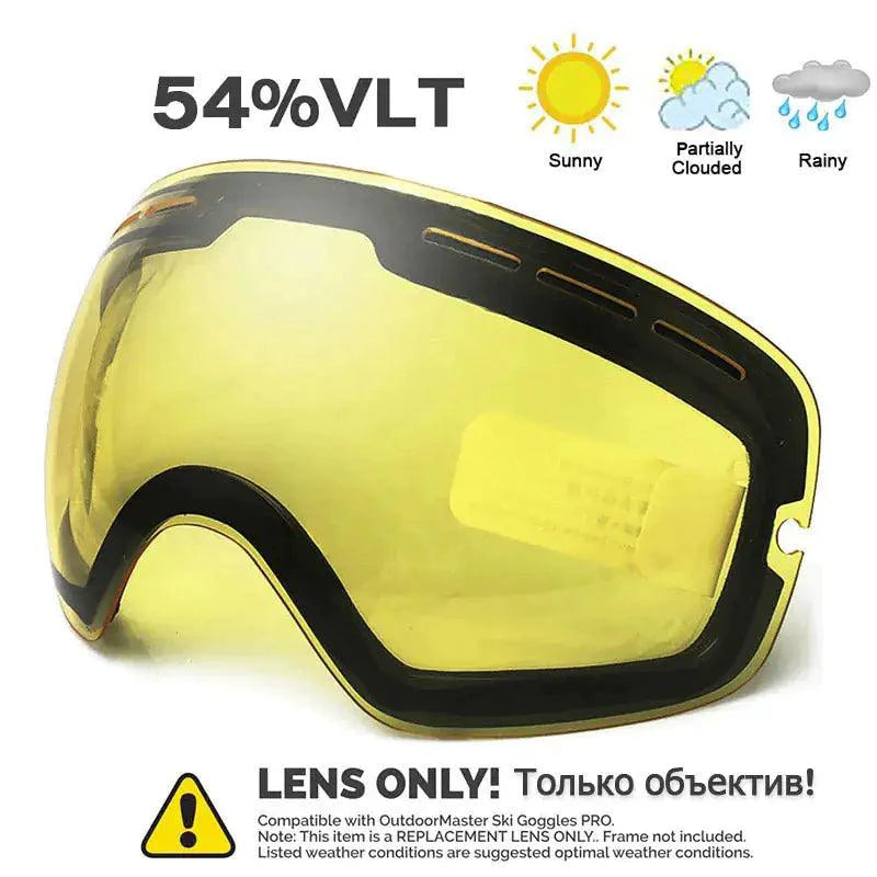 Mandotos ClearView anti-fog ski goggles with adjustable strap, reflective lens, and ventilation for clear visibility on the slopes.