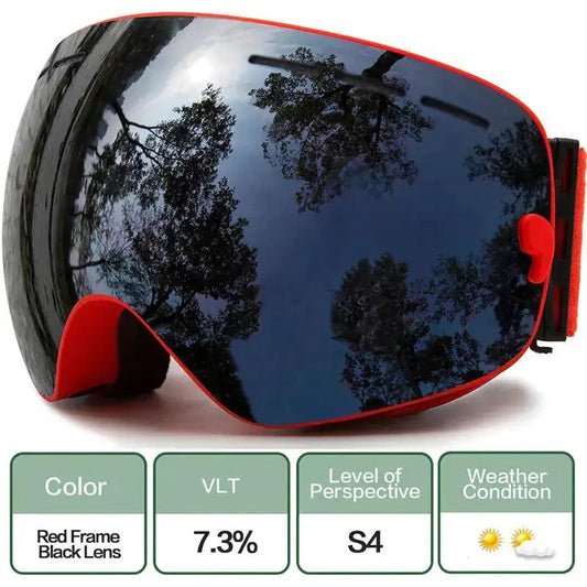 Mandotos ClearView anti-fog ski goggles with adjustable strap and wide lens for clear snow sports vision