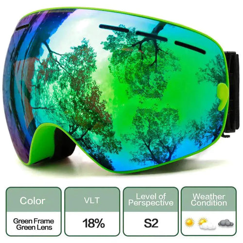 Mandotos ClearView anti-fog ski goggles with adjustable strap and tinted lenses, designed for outdoor winter sports.