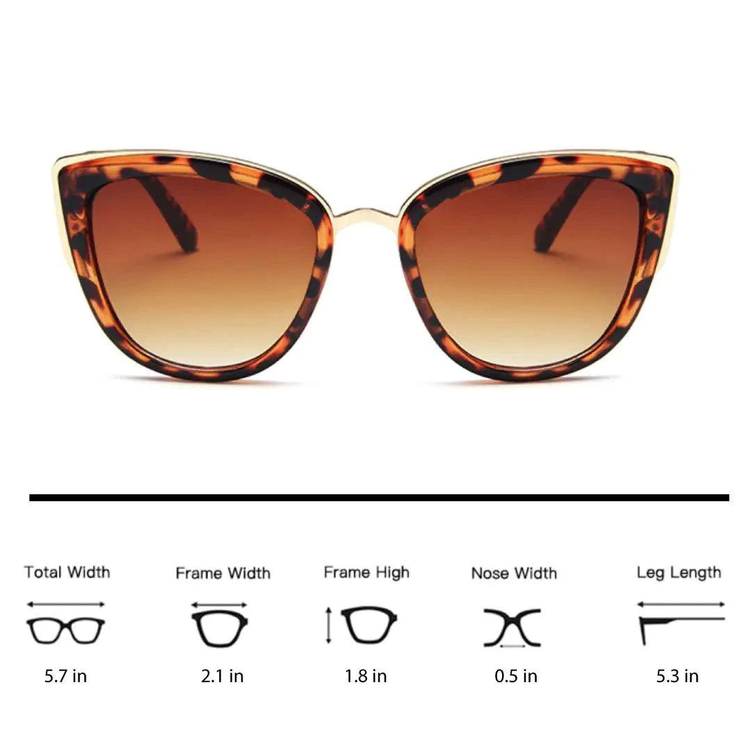 Mandotos Cleo Cat Eye Shades with black frames and tinted lenses, stylish sunglasses for women.