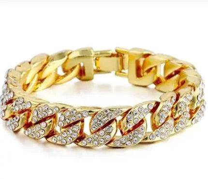 Mandotos Clyde Elegance Gold Bracelet featuring intricate design and polished gold finish, stylish accessory for any occasion.