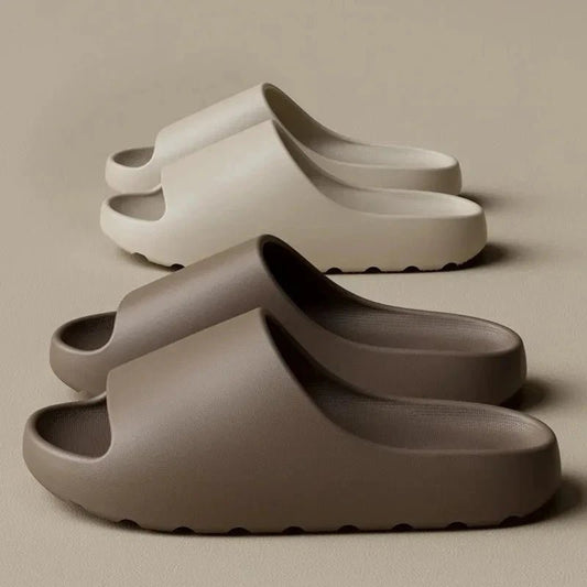 Mandotos coconut slippers with thick soles, soft bottom EVA slides for men and women, ideal for summer beach wear.