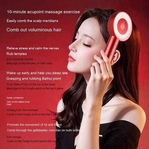 Mandotos scalp massager comb with flexible teeth for relaxing scalp massage and gentle hair detangling.