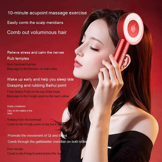 Mandotos scalp massager comb with flexible teeth for relaxing scalp massage and gentle hair detangling.