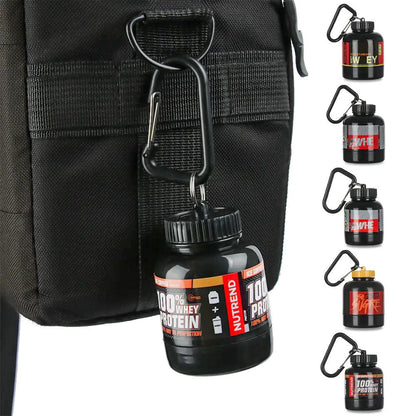Mandotos Compact Nutrition Flask with leak-proof lid, black portable water bottle for on-the-go hydration and nutrition.