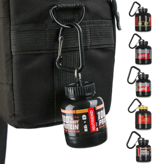Mandotos Compact Nutrition Flask with leak-proof lid, black portable water bottle for on-the-go hydration and nutrition.