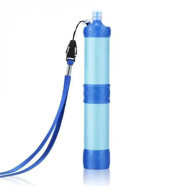 Mandotos compact travel water filter with ergonomic design and clear water output for safe drinking on the go.