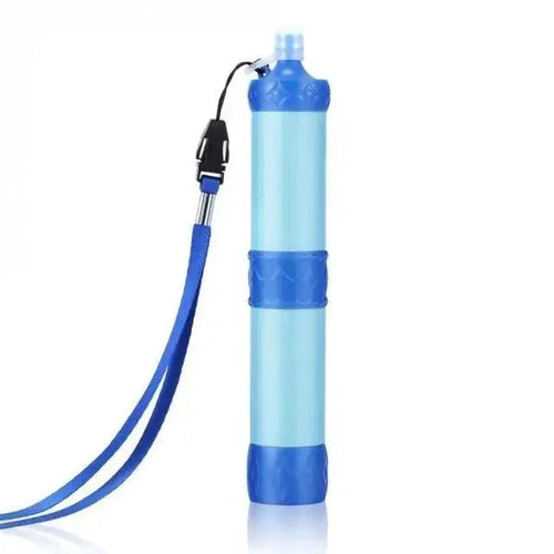 Mandotos compact travel water filter with ergonomic design and clear water output for safe drinking on the go.