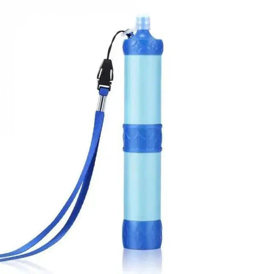 Mandotos compact travel water filter with ergonomic design and clear water output for safe drinking on the go.
