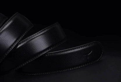 Mandotos contemporary leather belt with sleek design, brown leather strap, and metal buckle for stylish casual wear.