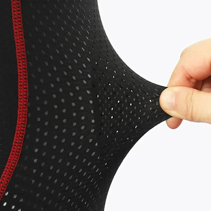 Mandotos CoolVent cycling shorts in black with breathable fabric and snug fit, designed for comfort during outdoor riding.
