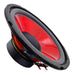Mandotos CoreBass 6-inch 300W car subwoofer showing a black speaker with mounting brackets and wiring for vehicle audio systems.