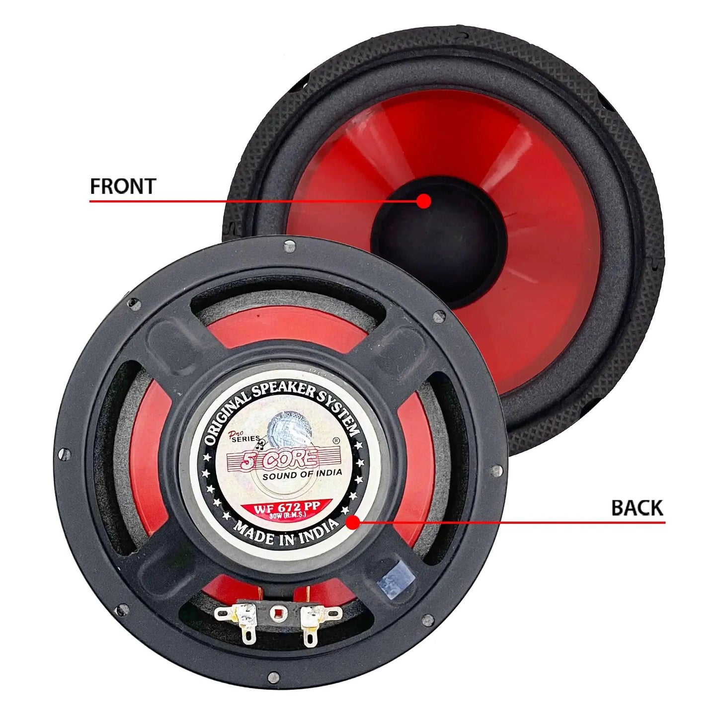 Mandotos CoreBass 6-inch 300W car subwoofer with sturdy black enclosure and dual voice coils for powerful bass sound.
